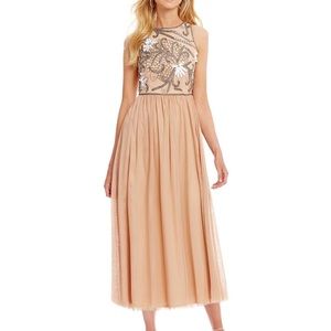 Beaded Pink-Cream Prom / Homecoming Dress